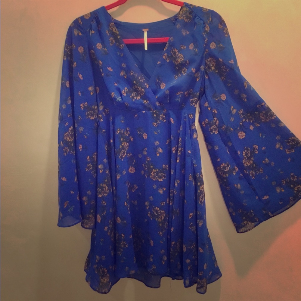 Free People Floral Bell Sleeve Dress